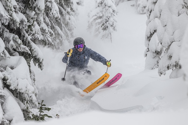 Winter tree skiing