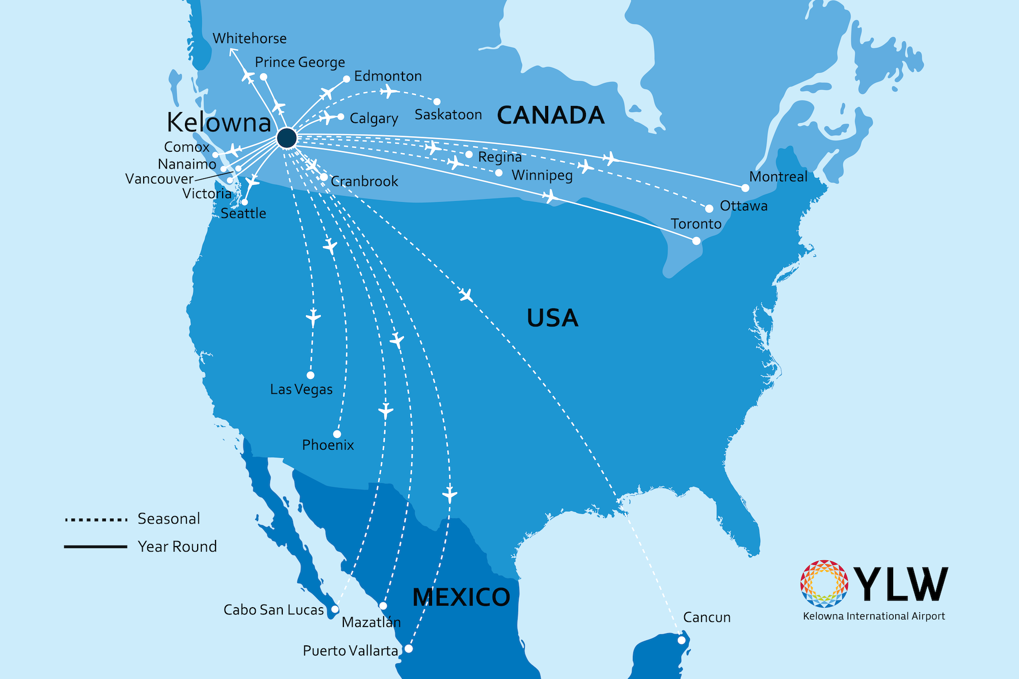 YLW Flight map